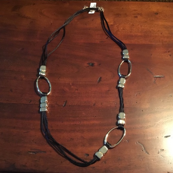 Chico’s Rosalyn Gold and Black Long Necklace - Picture 1 of 3